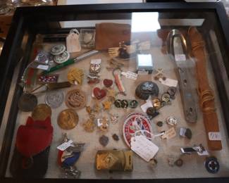 Boy Scout items from 2 generations. In jewelry area.