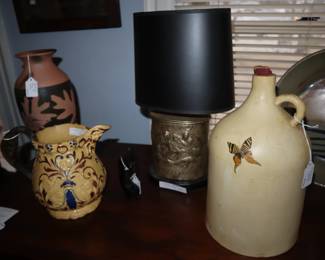 Accessories on top of the 3 drawer chest, in the office upstairs.