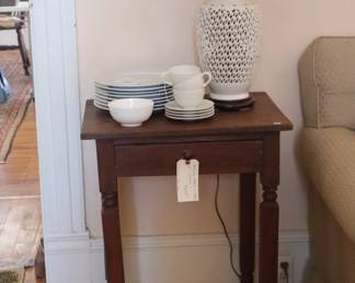 One of the square legged creation of a skilled cabinetmaker c. 1840; in the lower staircase room.