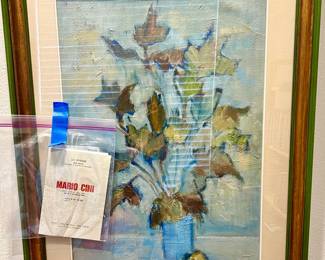 Mario Cini Italian artist vintage oil painting. 