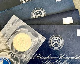 EISENHOWER UNCRICULATED SILVER DOLLAR COINS