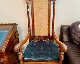 PERFECTLY CANED BACK AND SEAT, IMMACULATE CONDITION.  HEAVILY CARVED, BEAUTIFUL!