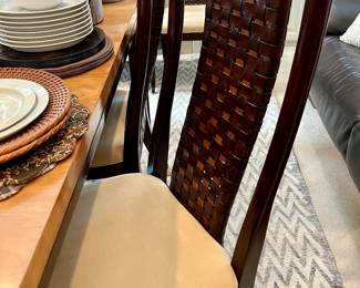 WOVEN BACK CHAIRS, NICELY UPHOLSTERED WITH CHROME CAPS.  WE HAVE 10 OF THESE.