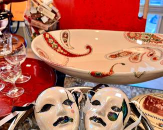 ORANGE RED LAQUER TRAYS