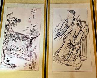 LARGE ASIAN PANELED SCREEN.