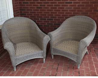 SET OF 4 MATCHING OUTDOOR CHAIRS WITH CUSHIONS