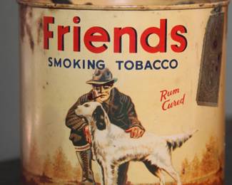 ANTIQUE TOBACCO CAN, ONE OF SEVERAL