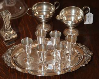 STERLING CORDIALS AND CREAM/SUGAR