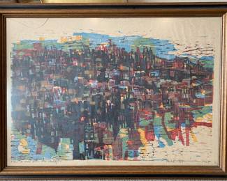 Mel Silverman signed Serigraph. A View from the Bridge. Local noted Artist