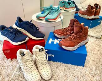 New in Box Hoka High tops, New out of box turquoise, Niki New out of box high tops, New Balance in Box