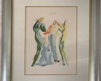 Salvador Dali "Dante and the Servant" part of the Divine Comedy series.