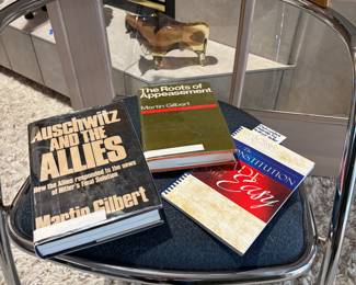 J.Cvreck Czech Art Glass Bull. Vintage Italian Effezeta Chair. Auschwitz and the Allies-Martin Gilbert, The Roots Appeasement Martin Gilbert and The Constitution Made Easy-Holler. ALL FIRST EDITIONS