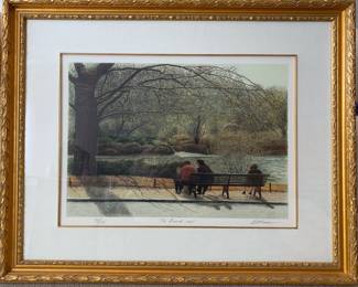 Harold Altman "The Bench" signed Litho