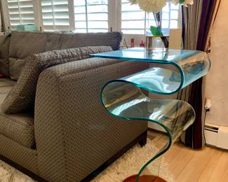 I call it a squiggle Glass side table