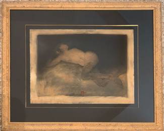 Roy Fairchild Woodward "Reclining Nude" signed Serigraph