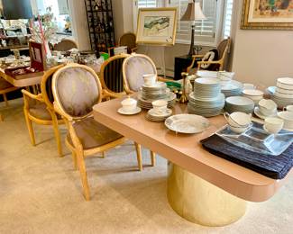 1980's Dining Tables. Noritake' and Fritz and Floyd Dishware