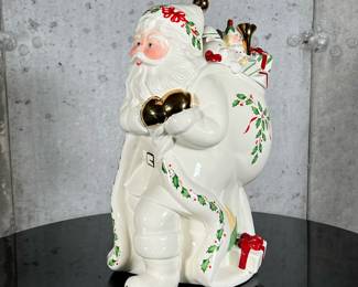 Lenox Christmas Cookie Jar | Holiday Santa Cookie Jar from the Holiday Santa Collection by Lenox. - h. 13 x w. 9 x d. 5.5 in
