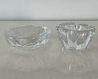 (2pc) Waterford & Orrefors | Including a Waterford ashtray and an Orrefors votive candle holder or small bowl. - h. 1.75 x dia. 5 in (ashtray)
