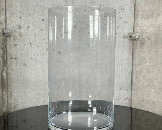 Large Glass Vase | Large cylindrical glass vase. - h. 13.75 x dia. 8 in

