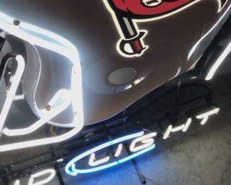 Football sign is in beautiful condition, new transformer.  