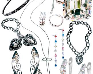 Antique - Modern 900 & Sterling Silver Jewelry: Earrings, Rings, Necklaces, Charms, Bracelets, etc. 