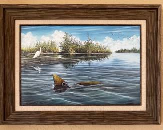 SOLD Tailing Redfish by Steve Whitlock
Limited Edition Fine Art signed numbered 
Framed 39.25" x 29.25"
