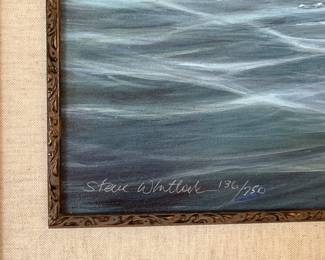 Detail pic, number/signature 136/750
Tailing Redfish by Steve Whitlock
Limited Edition Fine Art signed numbered 
Framed 39.25" x 29.25"