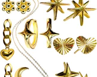 Antique - Modern Sterling w/ Vermeil Jewelry: Earrings, Rings, Necklaces, etc. 