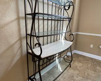 Havertys Bakers Rack 
48"wide x 18"deep x 80"high.