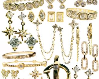 Vintage - Modern Sterling w/ Vermeil Jewelry: Earrings, Rings, etc. 