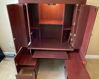 Detail pic, Sauder Monarch Workcenter 
Desk Armoire or Craft Station 
