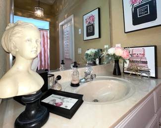 Pink and Black Bath decor 