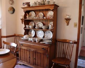 Maple Early American China Hutch