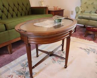 Vintage Federal Mahogany Oval Tea Table Butler’s Coffee Table