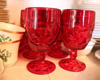 Viking, Georgian Red Pattern, Wine Goblets