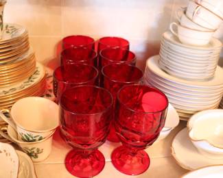 Viking, Georgian Red Pattern, Wine Goblets