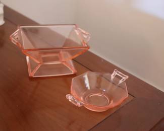 vintage heisey pink flamingo open sugar