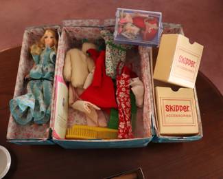 Vintage Skipper Barbie Doll, Case & Clothes