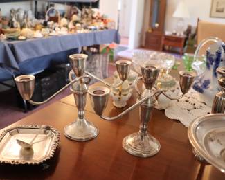 Sterling Silver Serving Pieces and Candlesticks