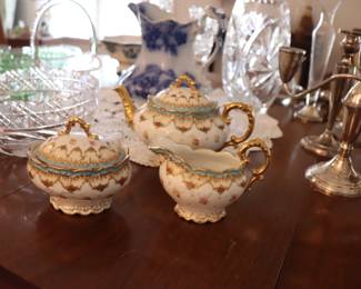 CM Limoges France Depose Teapot Creamer & Sugar