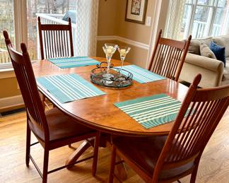 Solid wood dining table with 4 chairs