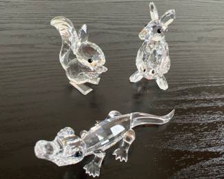 Lot 1221 Swarovski Miniature Alligator Squirrel Kangaroo Crystal Figurines