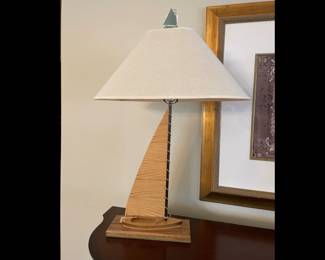 Lot 999 Handcrafted Wood Sailboat Table Lamp