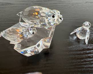 Lot 1224 Swarovski Crystal Save Me the Seals Miniature Penguin Figurines