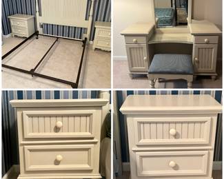 Lot 1020 Bassett Furniture Set Queen Bed Nightstands Vanity
