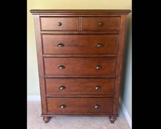 Lot 1133 Wood 5 Drawer ChestDresser