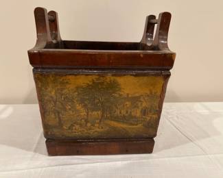Lot 1240 Vintage Antiqued Wooden Storage Container