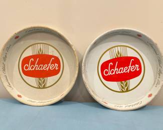 Lot 1247 Vintage Schaefer Metal Beer Trays