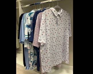 Lot 1099 Mens Fun Golf Shirts Peter Millar Jack NicklausJos A BankRhoback Size LXl