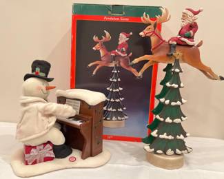 Lot 1375 Vintage Hallmark Piano Playing Snowman Kurt Adler Pendulum Santa